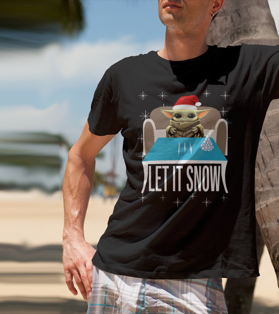 Santa Baby Yoda Let It Snow Holiday T-Shirt