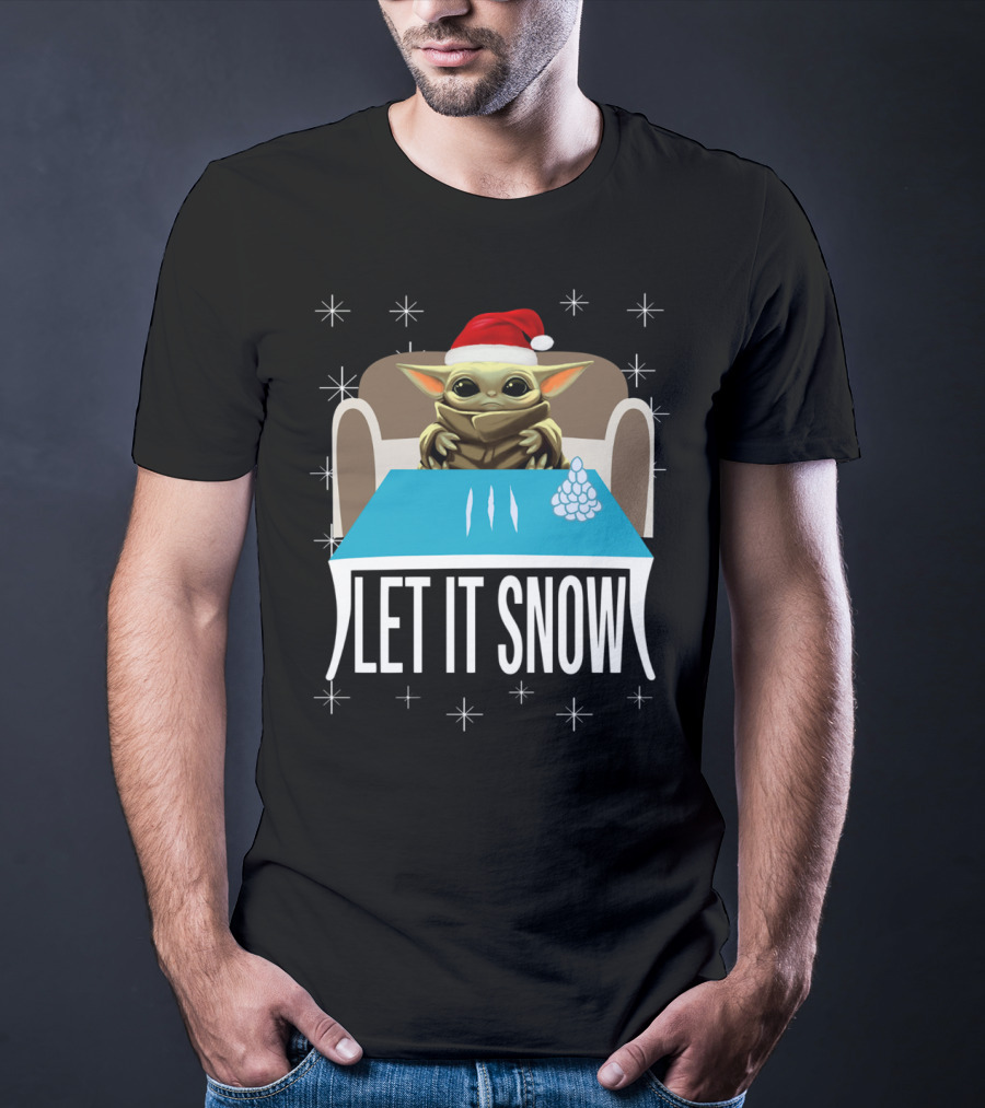 Santa Baby Yoda Let It Snow Holiday T-Shirt
