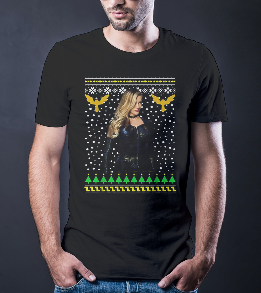 Black Canary Sara Lance Ugly Christmas T-Shirt