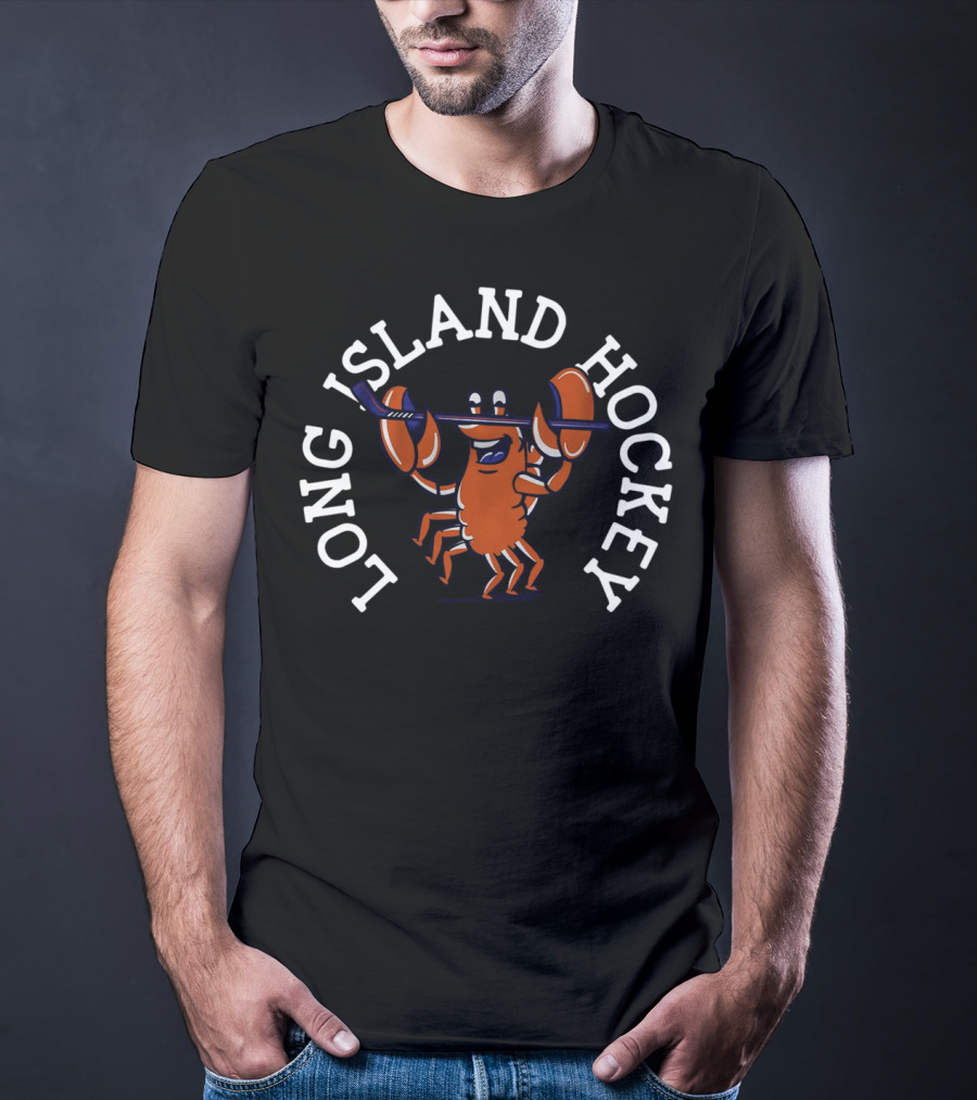 Long Island Hockey Lobster With Stick T-Shirt
