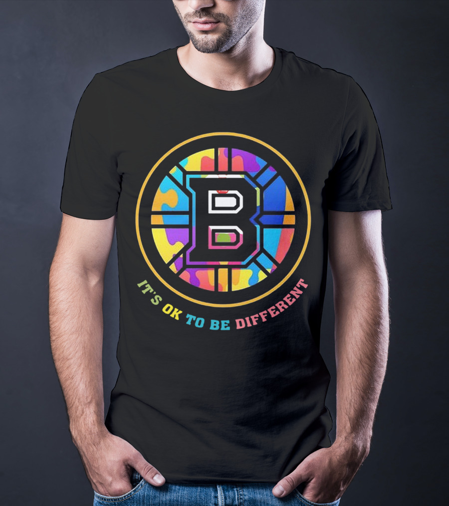 Boston Bruins It's OK To Be Different Rainbow T-Shirt