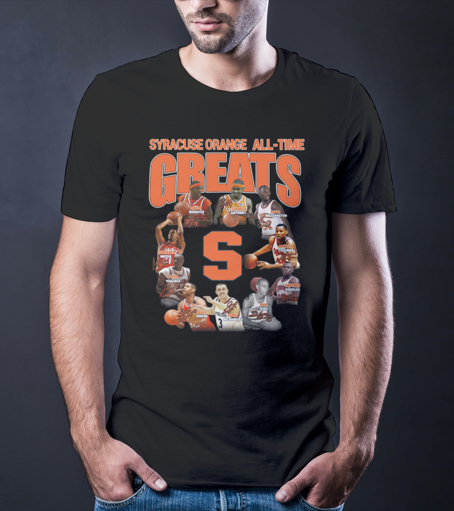 Syracuse Orange All-Time Greats Basketball Legends Featuring Carmelo Anthony And Pearl Washington T-Shirt