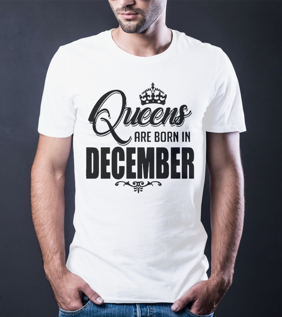 Queens Are Born In December Crown T-Shirt
