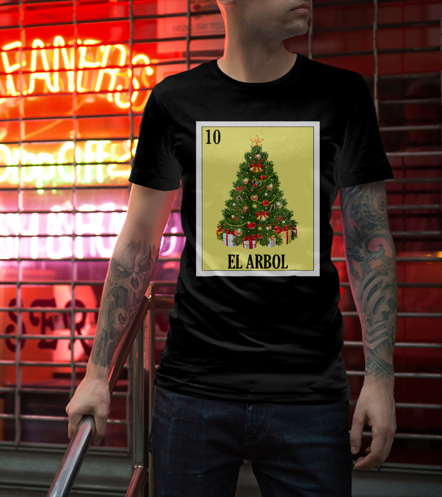 El Arbol Christmas Navidad Lotería Card 10 T-Shirt