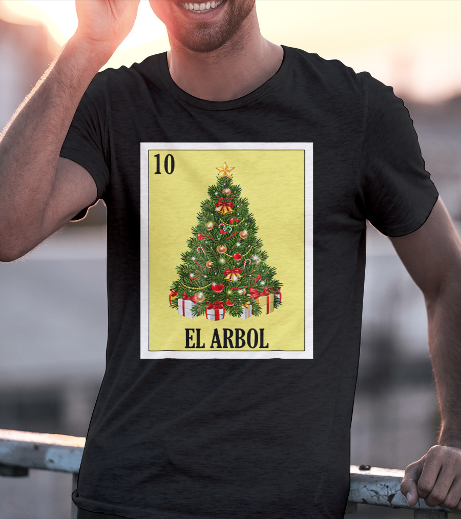 El Arbol Christmas Navidad Lotería Card 10 T-Shirt