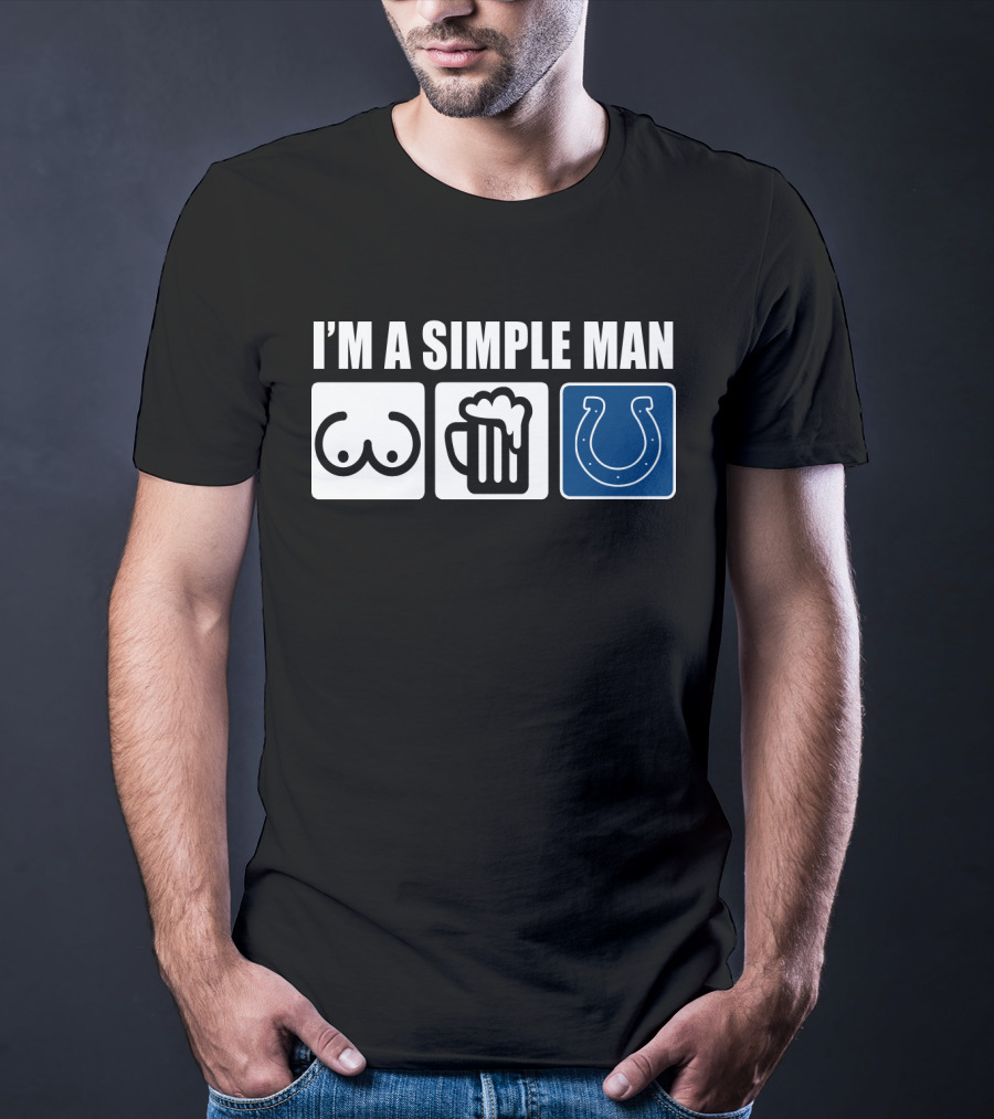 I'm A Simple Man Beer Colts Horseshoe T-Shirt