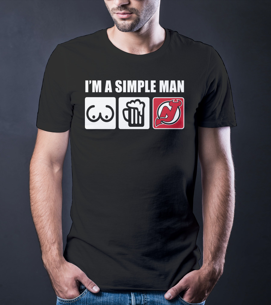 I'm A Simple Man Beer New Jersey Devils T-Shirt