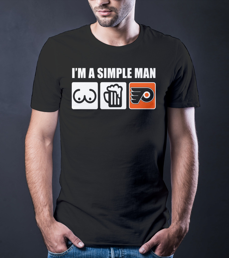 I'm A Simple Man Beer Philadelphia Flyers T-Shirt