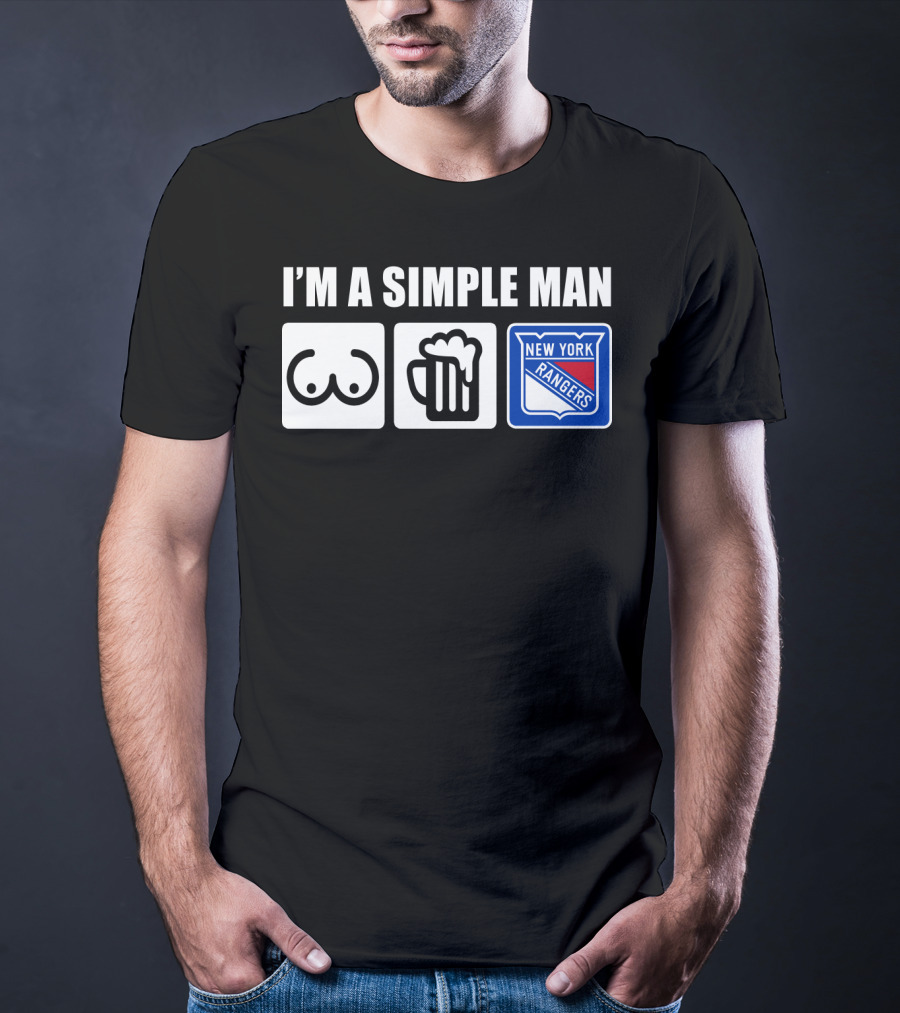 I'm A Simple Man New York Rangers Beer Icons T-Shirt