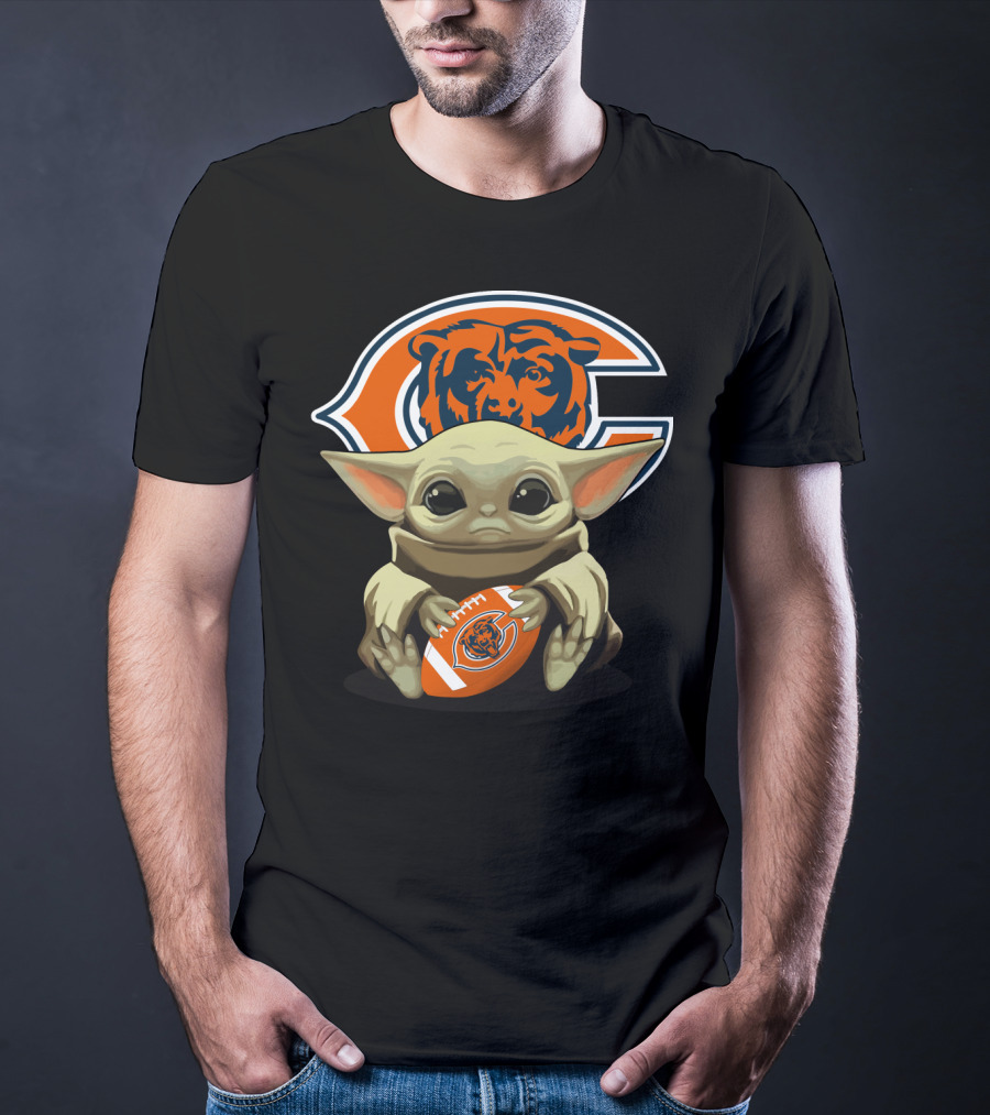 Baby Yoda Chicago Bears Football T-Shirt