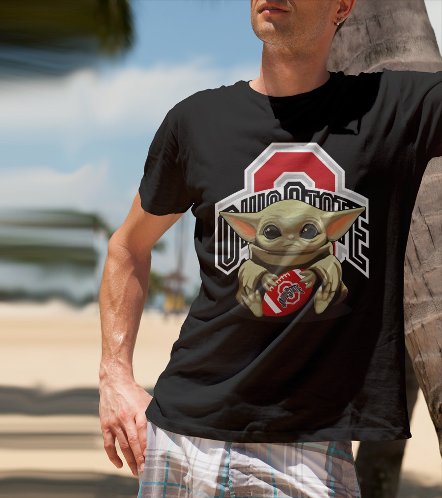 Ohio State Baby Yoda Football T-Shirt