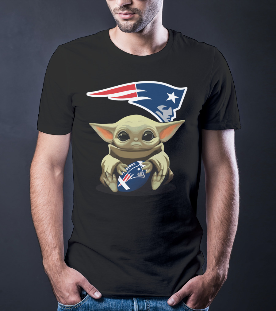 Yoda Baby Patriots Football Star Wars Crossover T-Shirt