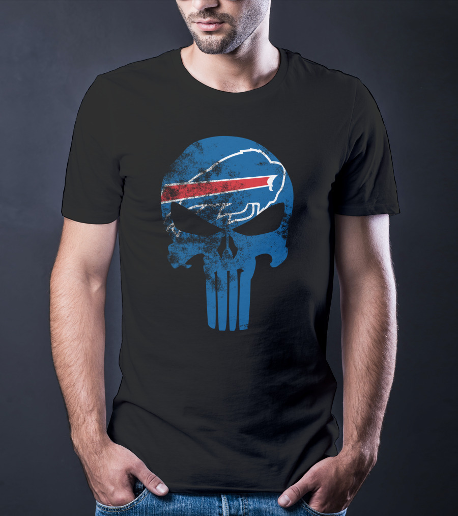 Bills Skull Punisher Logo Buffalo Bills Nfl Symbol T-Shirt
