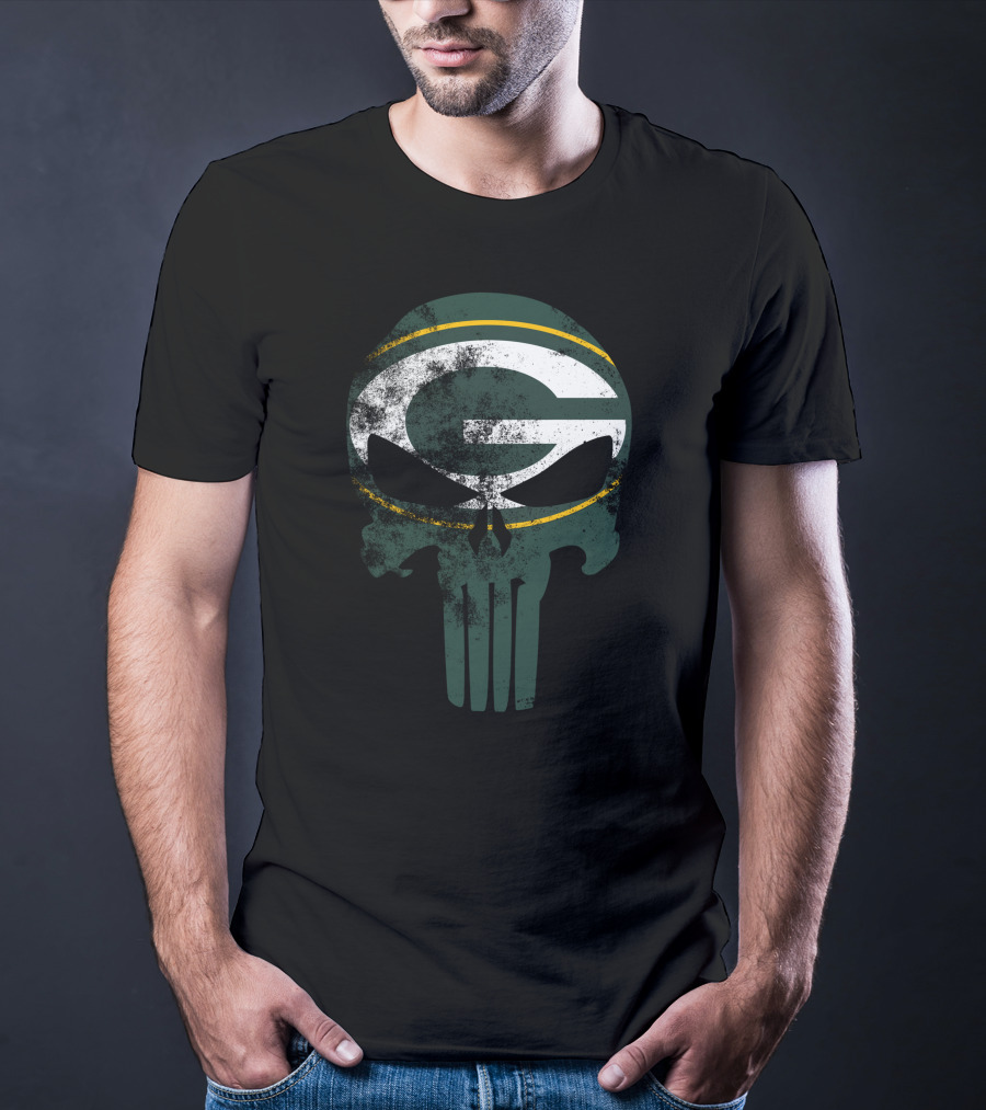 Packers G Skull Punisher Green Bay Football T-Shirt