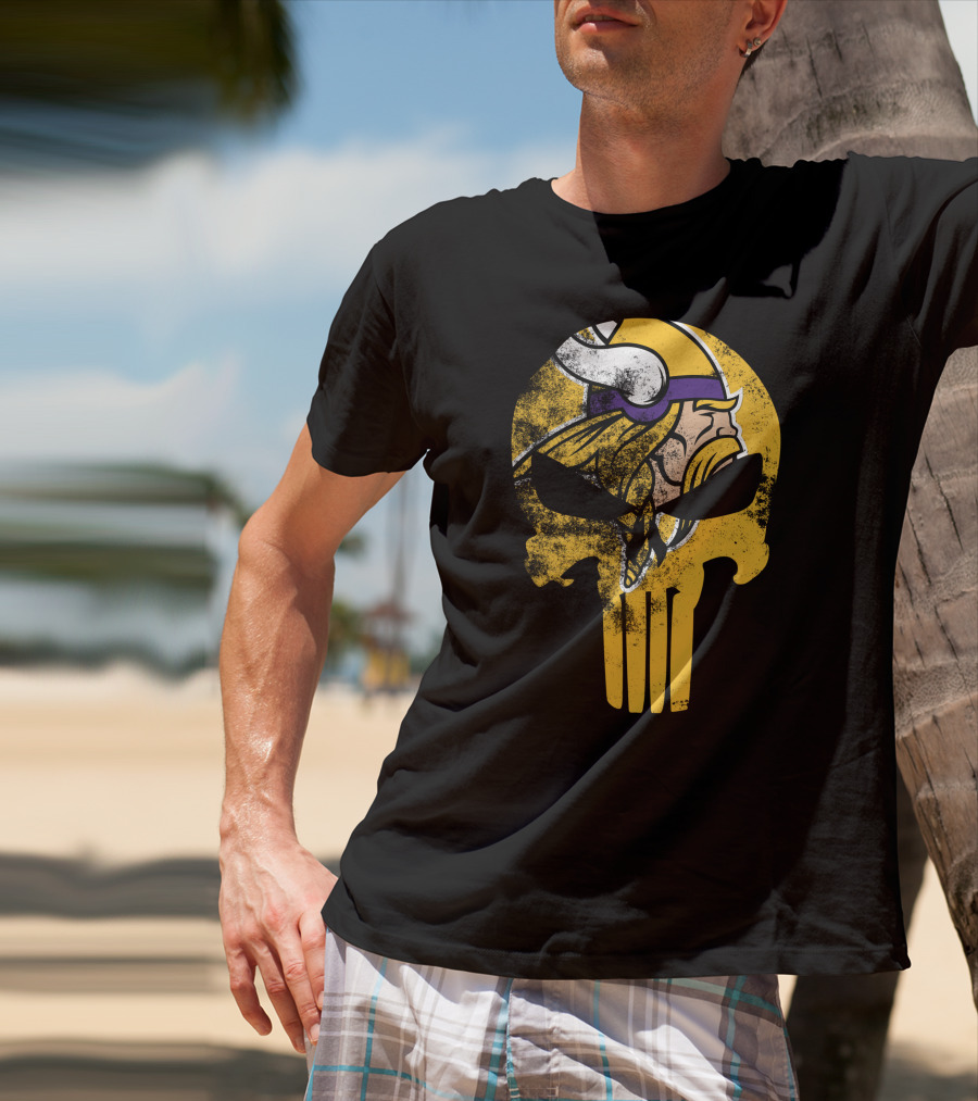 Vikings Skull Punisher Crossover T-Shirt