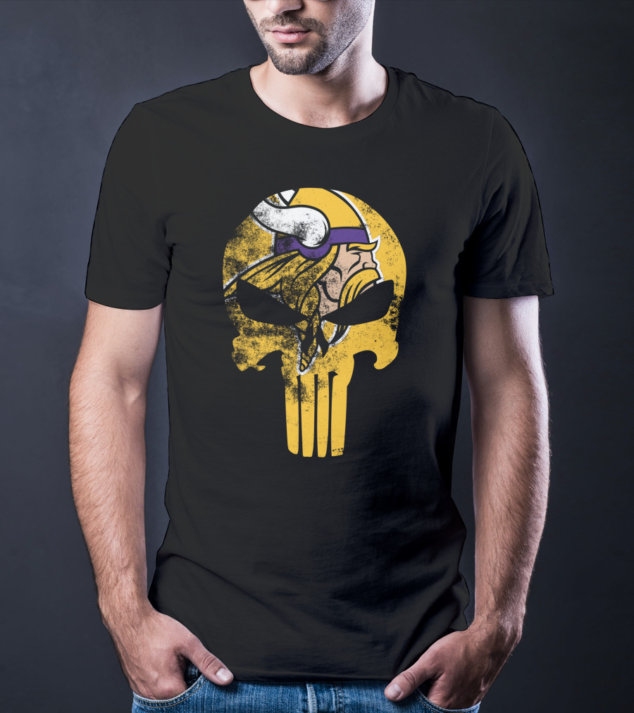 Vikings Skull Punisher Crossover T-Shirt