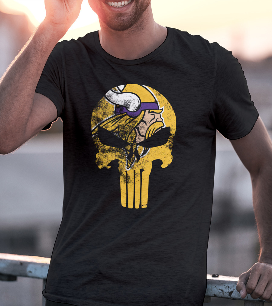 Vikings Skull Punisher Crossover T-Shirt