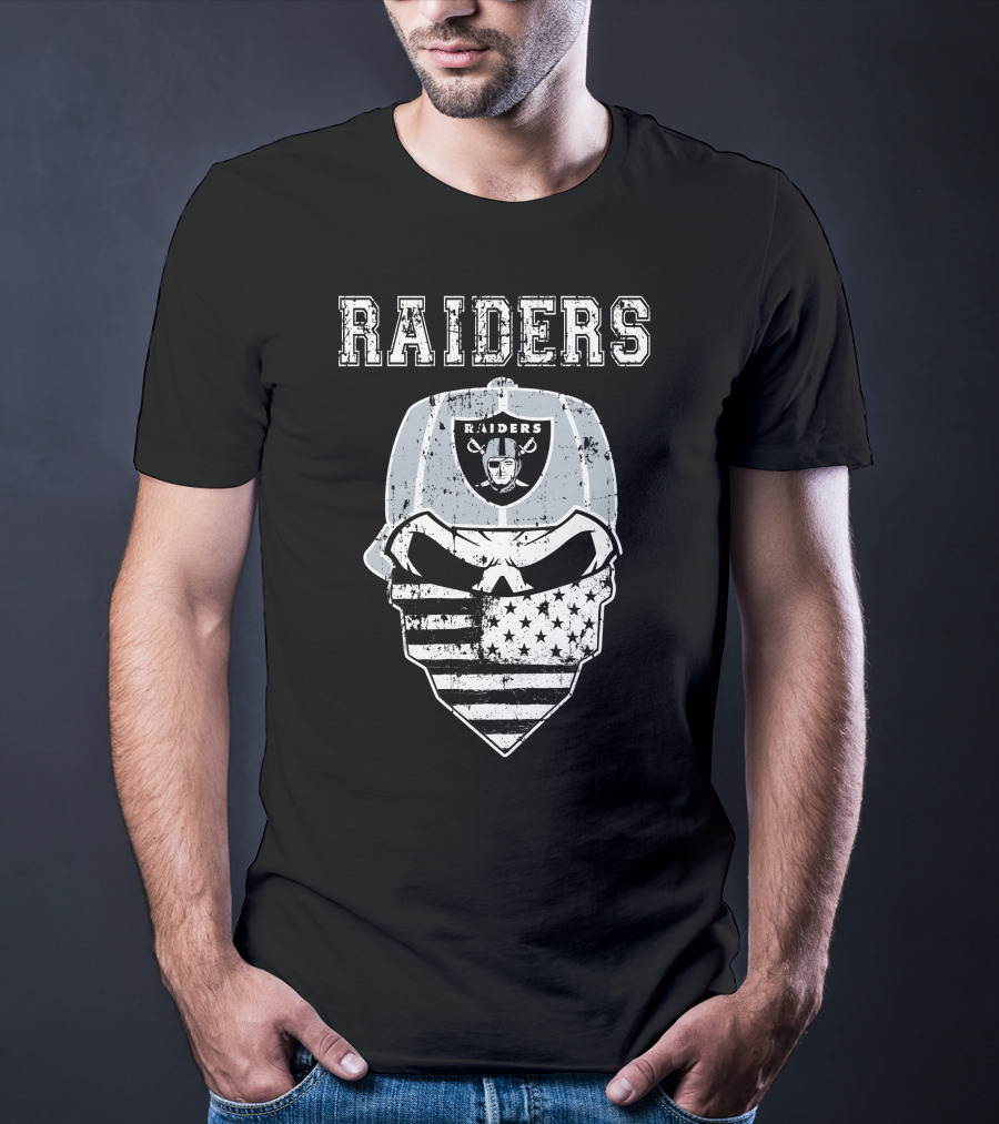 Raiders Skull Bandana American Flag Hat T-Shirt