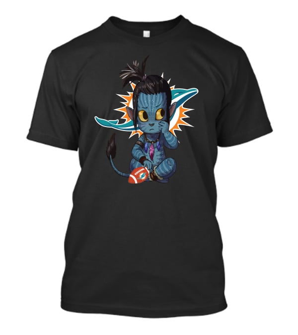 Miami Dolphins Avatar Crossover Football Character T-Shirt