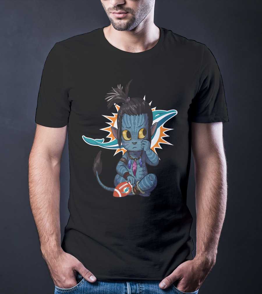 Miami Dolphins Avatar Crossover Football Character T-Shirt
