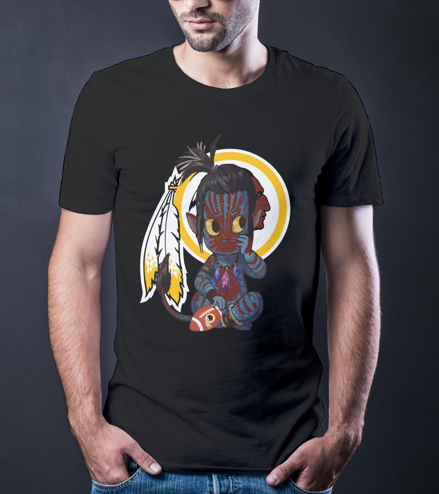 Avatar Redskins Football Character With Feathers And Face Paint T-Shirt