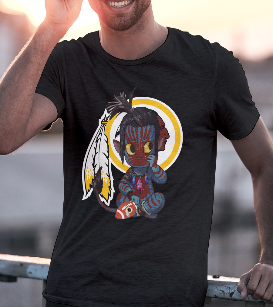 Avatar Redskins Football Character With Feathers And Face Paint T-Shirt