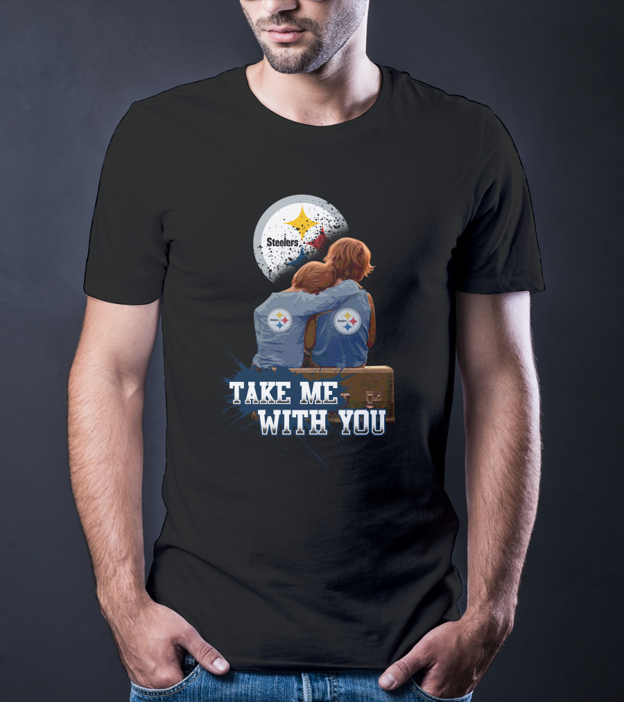 Steelers Logo Hugging Kids Take Me With You T-Shirt