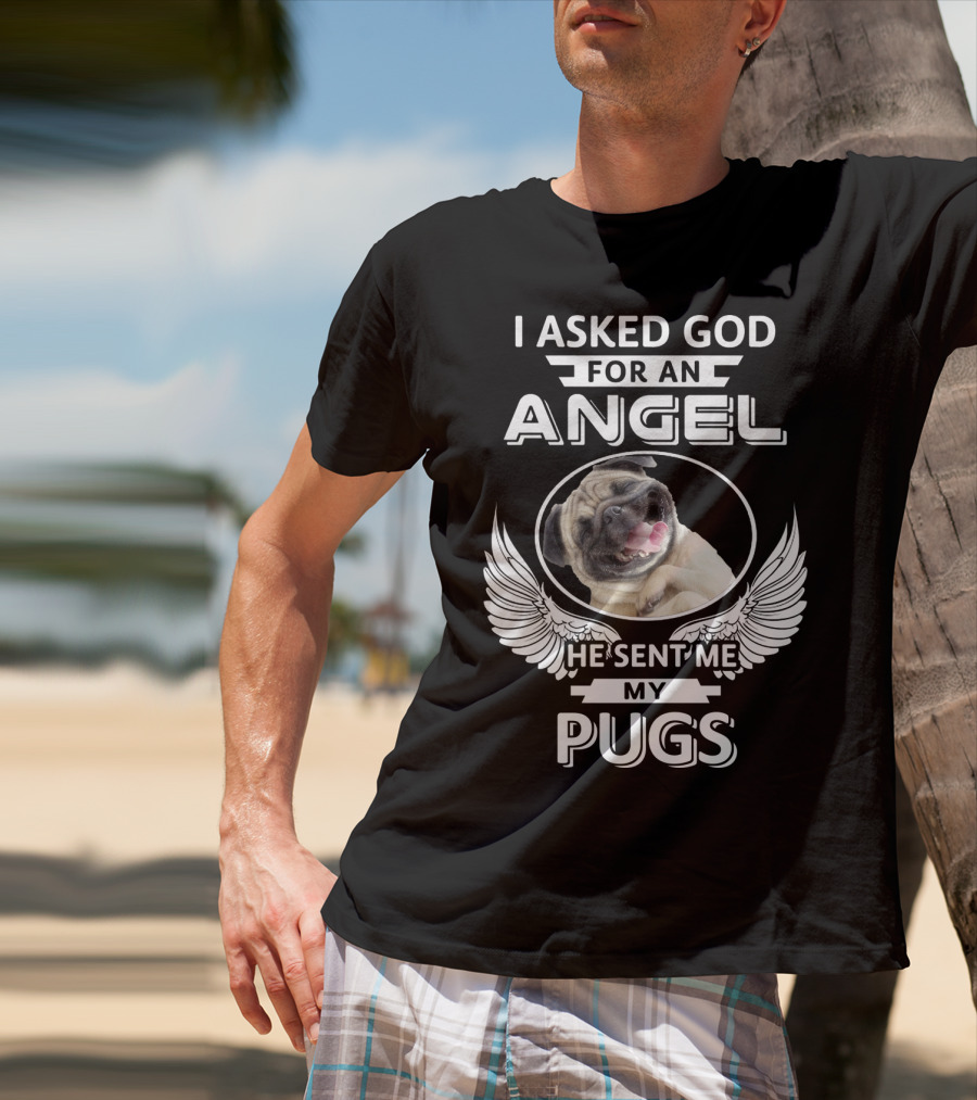 I Asked God For An Angel He Sent Me My Pugs T-Shirt