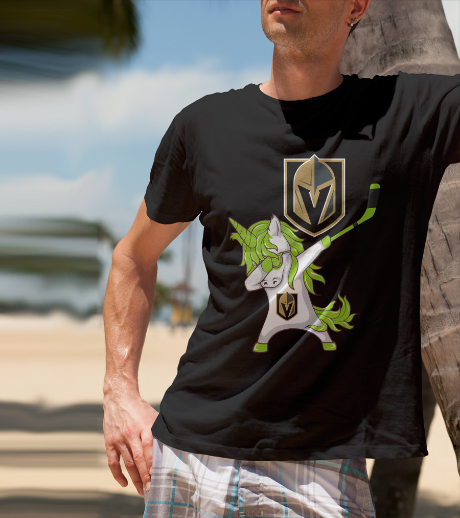 St Patrick Day Dabbing Unicorn Vegas Golden Knights Hockey T-Shirt