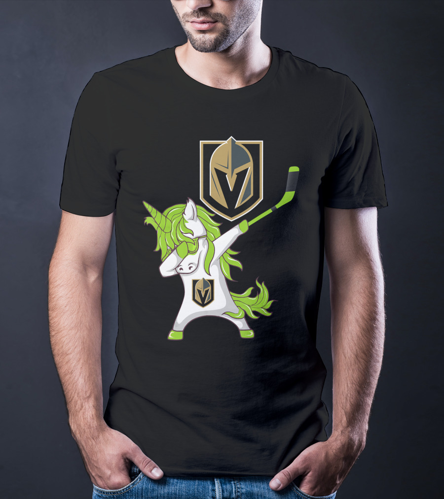St Patrick Day Dabbing Unicorn Vegas Golden Knights Hockey T-Shirt