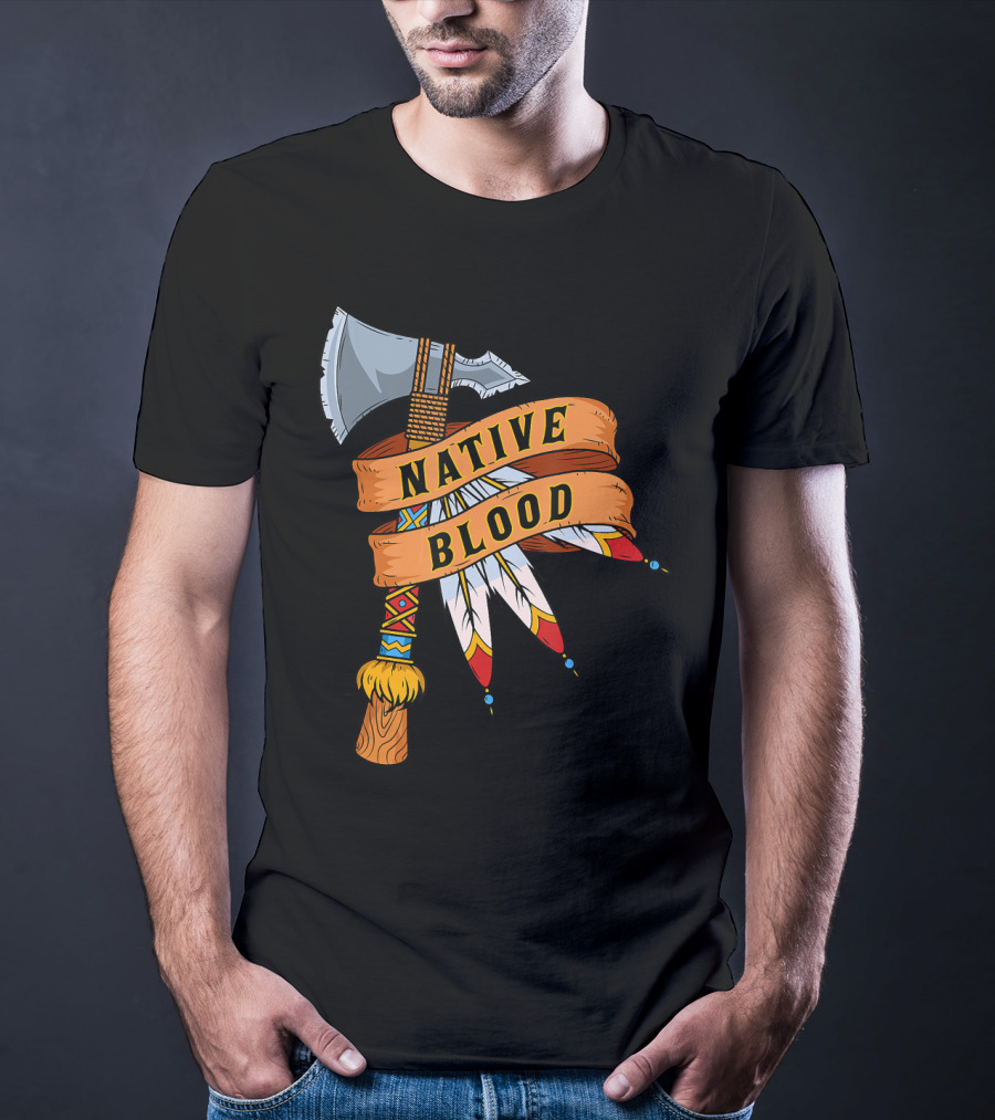 Native Blood Tribal Tomahawk Pride T-Shirt