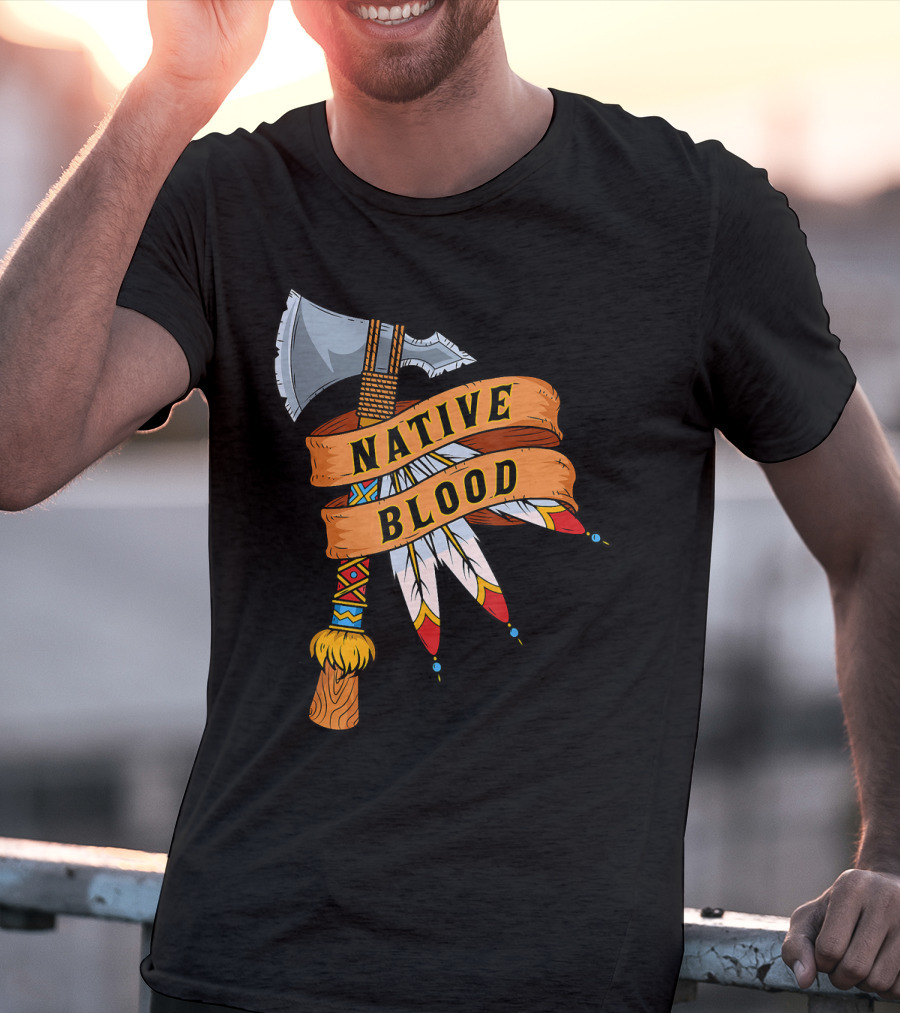 Native Blood Tribal Tomahawk Pride T-Shirt