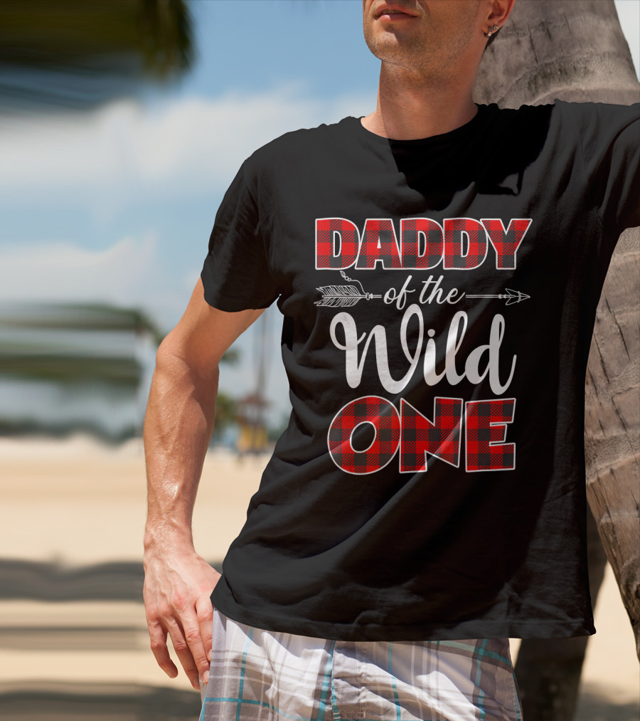 Daddy Of The Wild One Plaid Arrow T-Shirt
