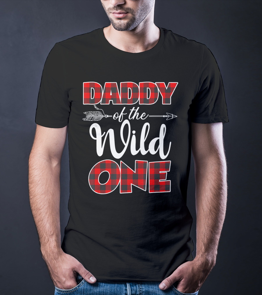Daddy Of The Wild One Plaid Arrow T-Shirt
