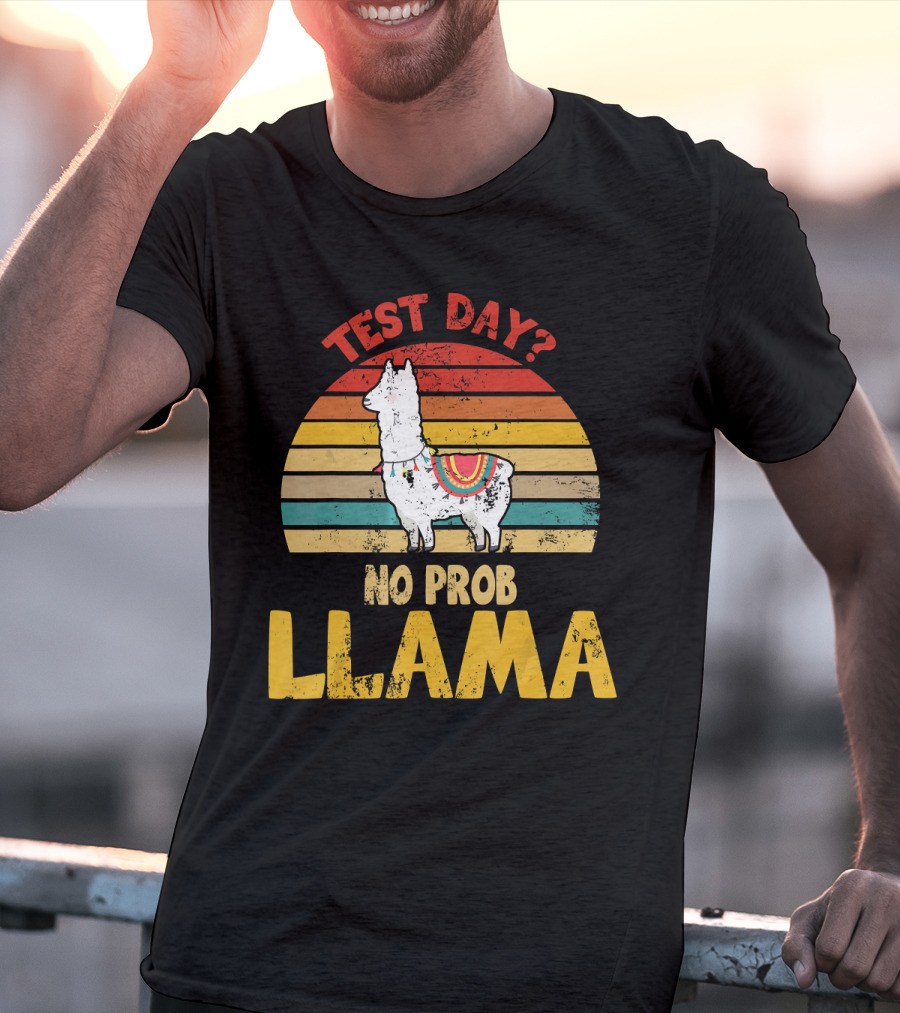 Vintage Test Day? No Prob Llama Retro Teacher T-Shirt