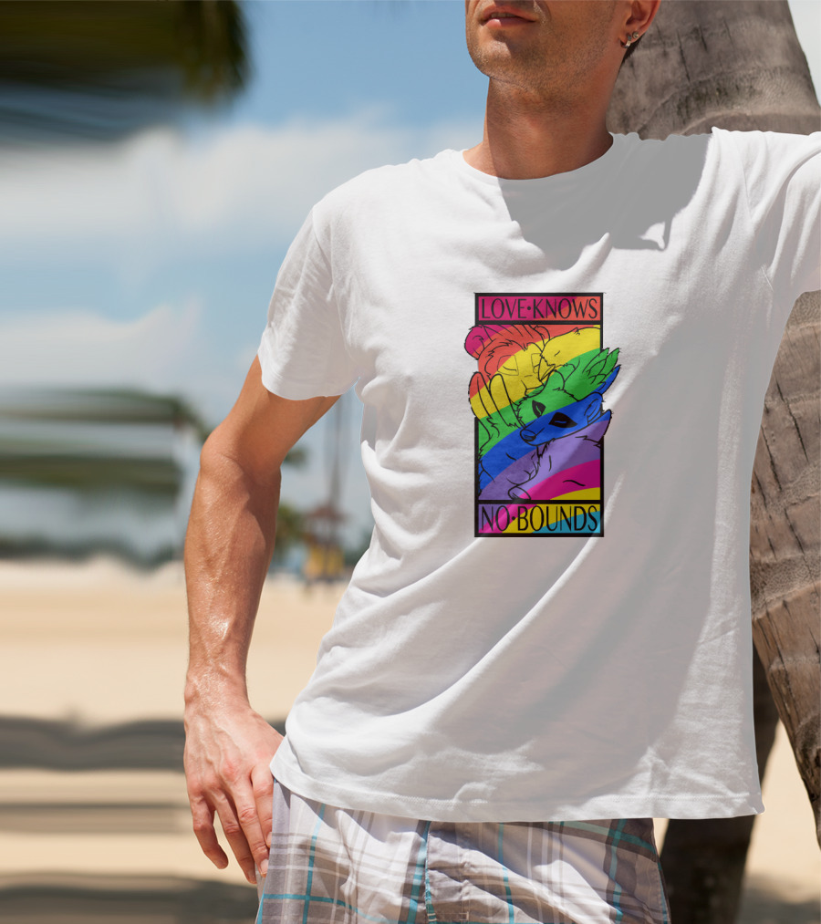 Love Knows No Bounds Rainbow Animal Embrace T-Shirt