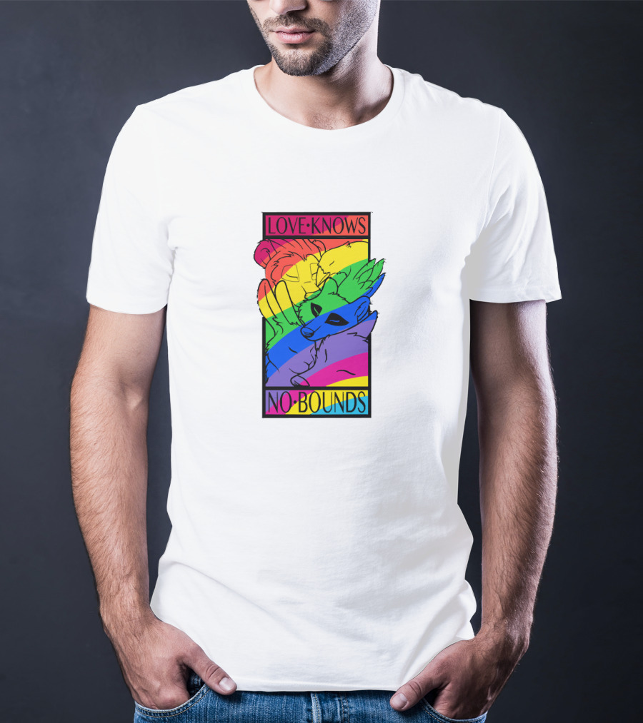 Love Knows No Bounds Rainbow Animal Embrace T-Shirt