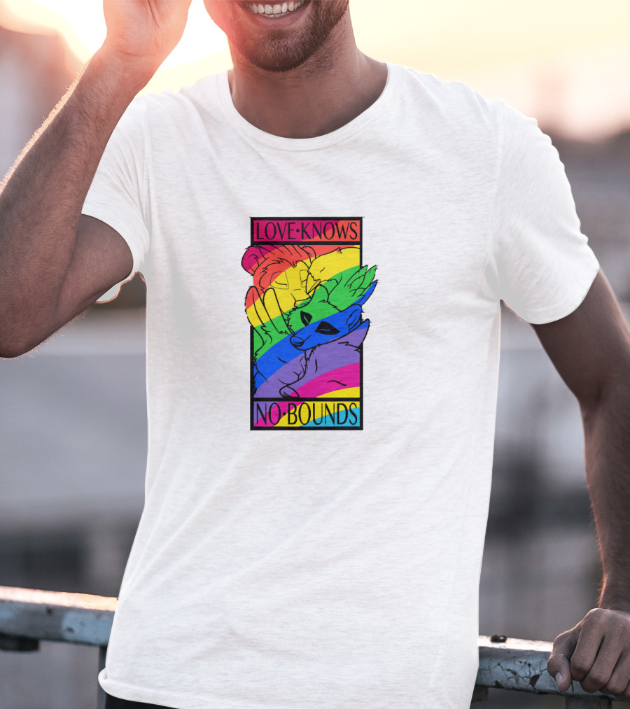Love Knows No Bounds Rainbow Animal Embrace T-Shirt