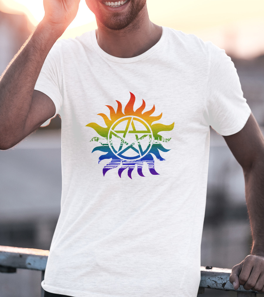 Supernatural Rainbow Pentagram Pride T-Shirt