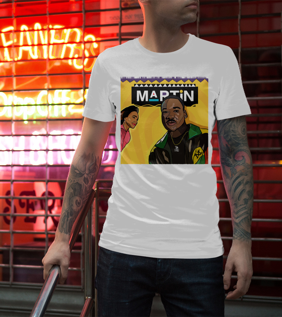 Wassup Like Martin Tribute Yellow Art With Icons T-Shirt