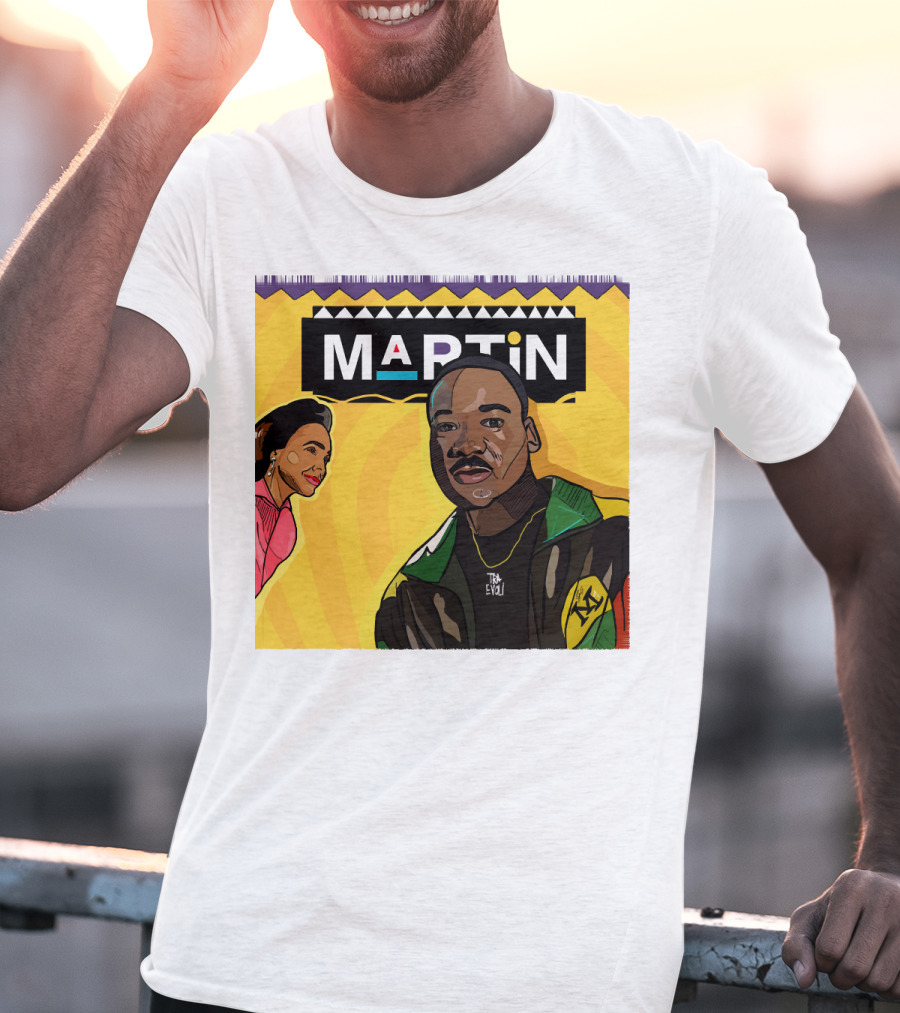Wassup Like Martin Tribute Yellow Art With Icons T-Shirt