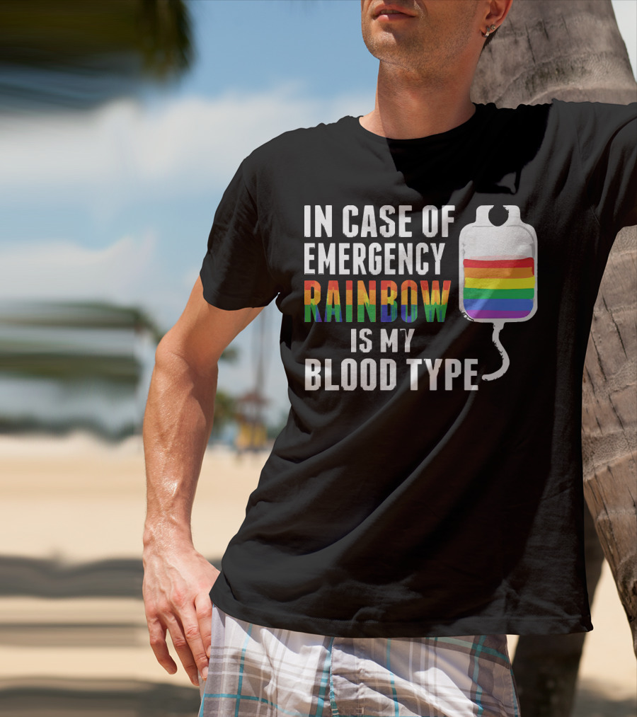 In Case Of Emergency Rainbow Blood Type Bag T-Shirt