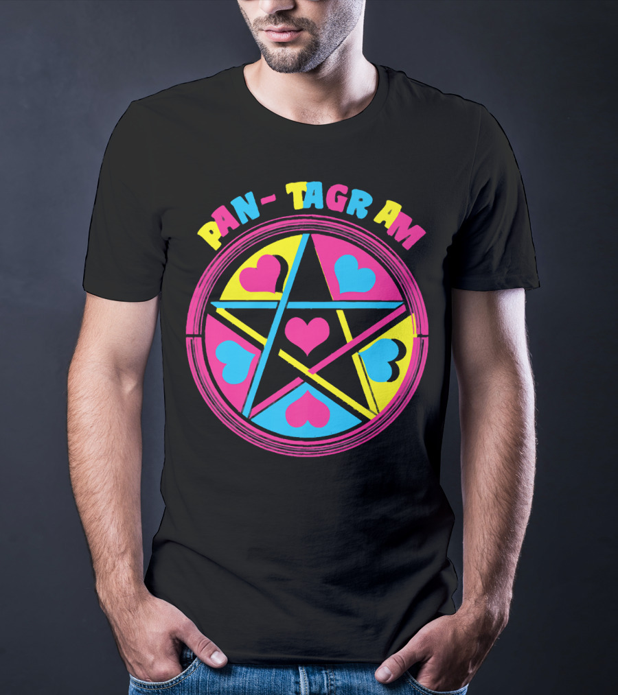 PAN-TAGRAM Hearts And Pentagram Retro T-Shirt