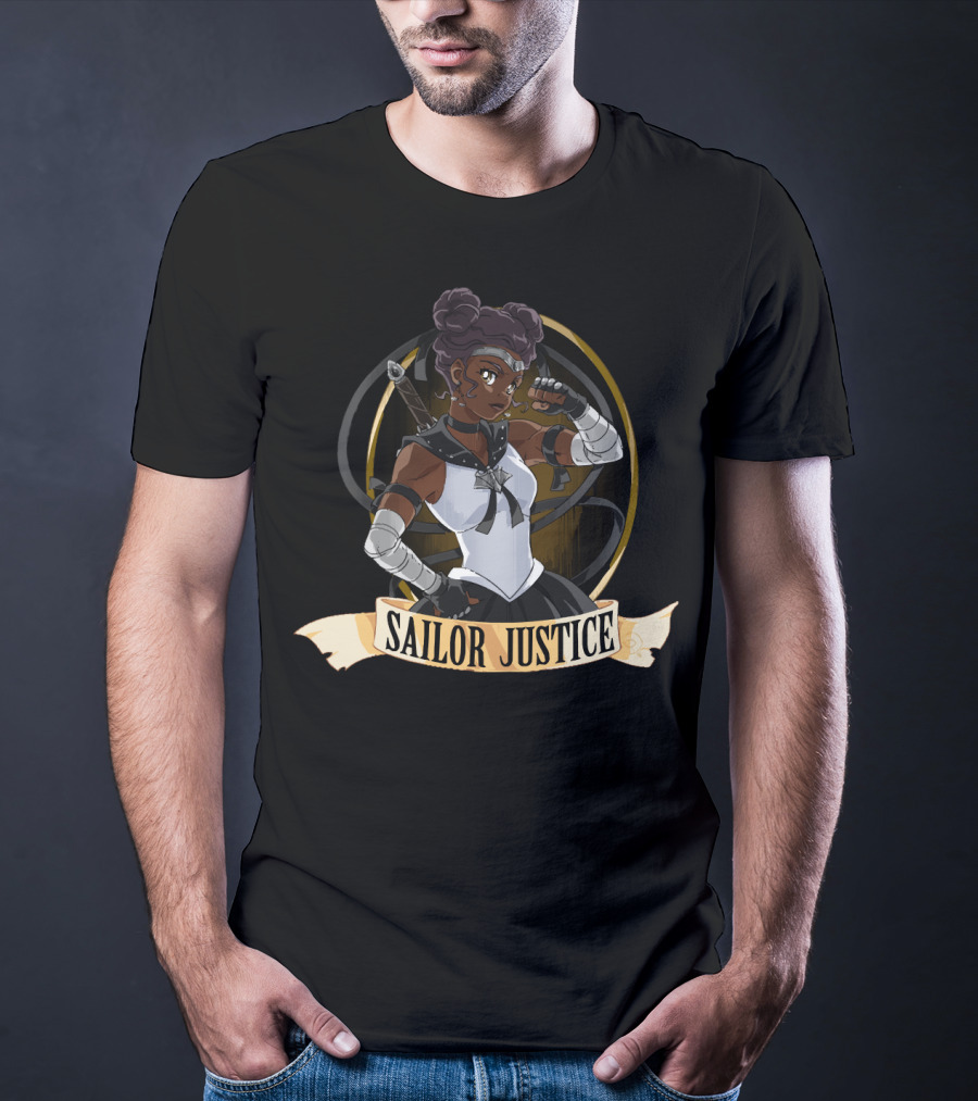 Sailor Justice Warrior With Sword And Fighting Stance T-Shirt