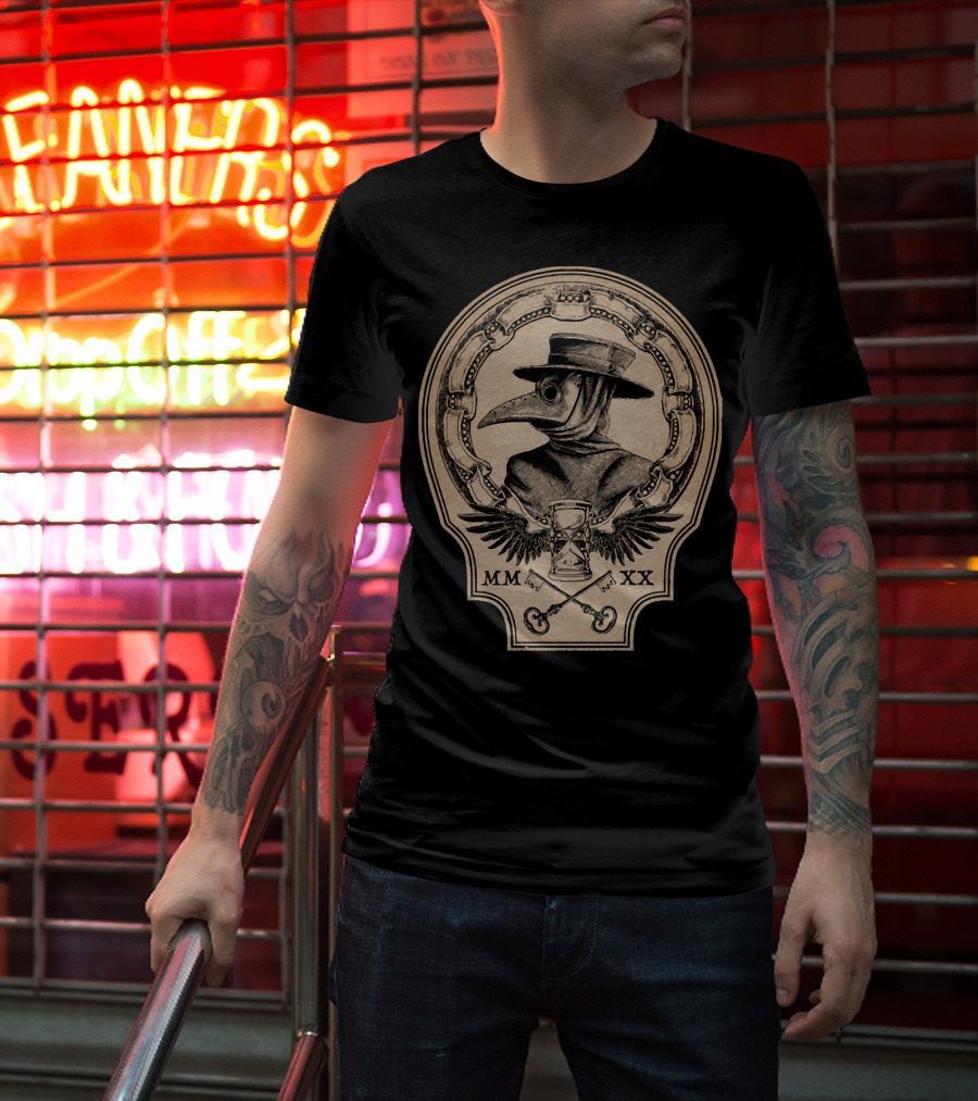 MMXX Plague Doctor Hourglass And Wings Vintage T-Shirt