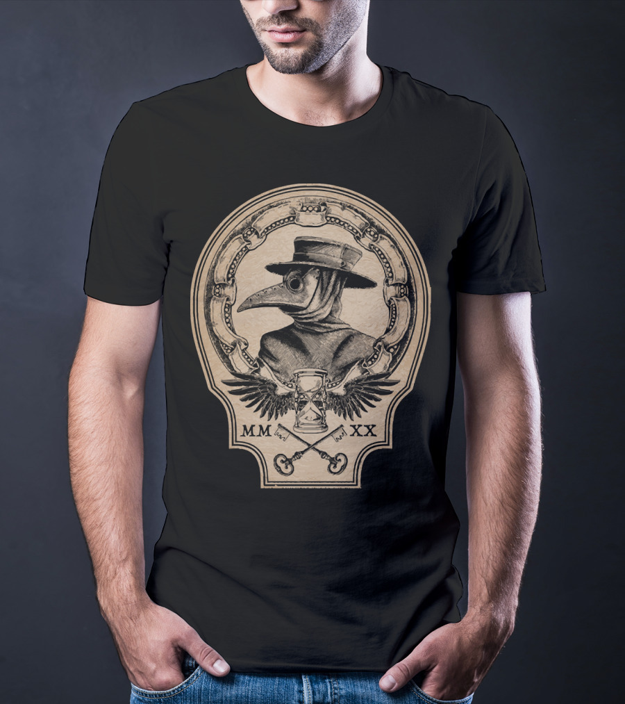 MMXX Plague Doctor Hourglass And Wings Vintage T-Shirt