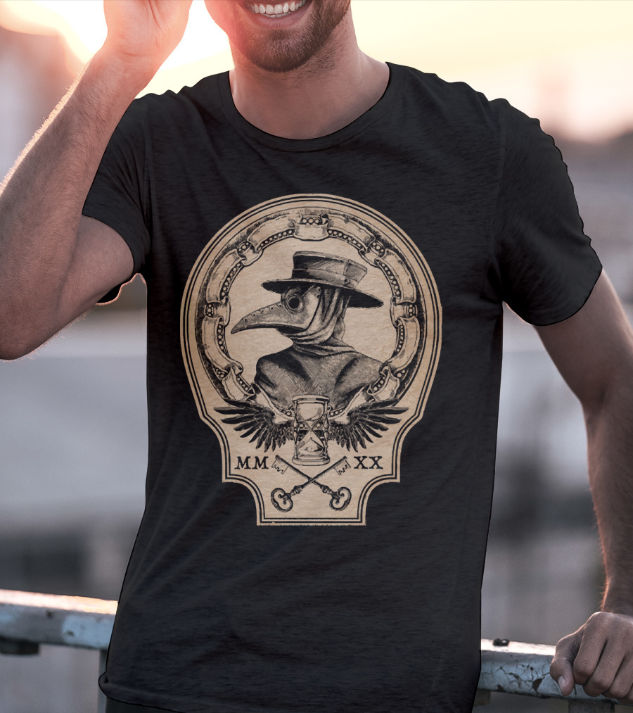 MMXX Plague Doctor Hourglass And Wings Vintage T-Shirt