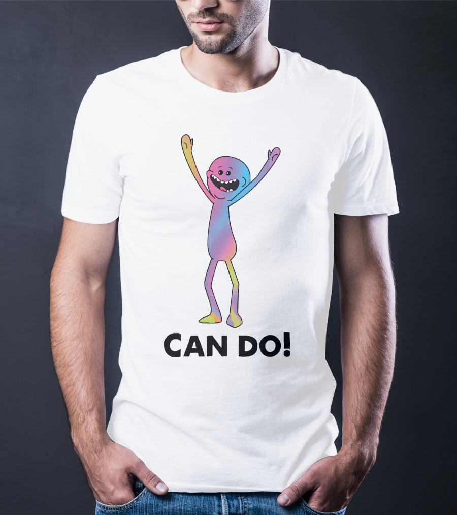 Mr Meeseeks Can Do Rainbow Pose Enthusiastic Character T-Shirt