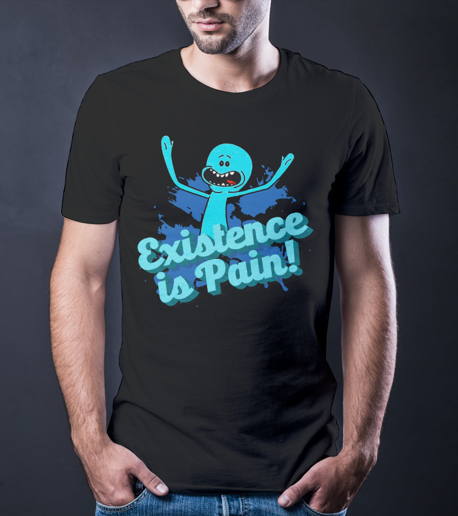 Mr. Meeseeks Existence Is Pain Blue Paint T-Shirt
