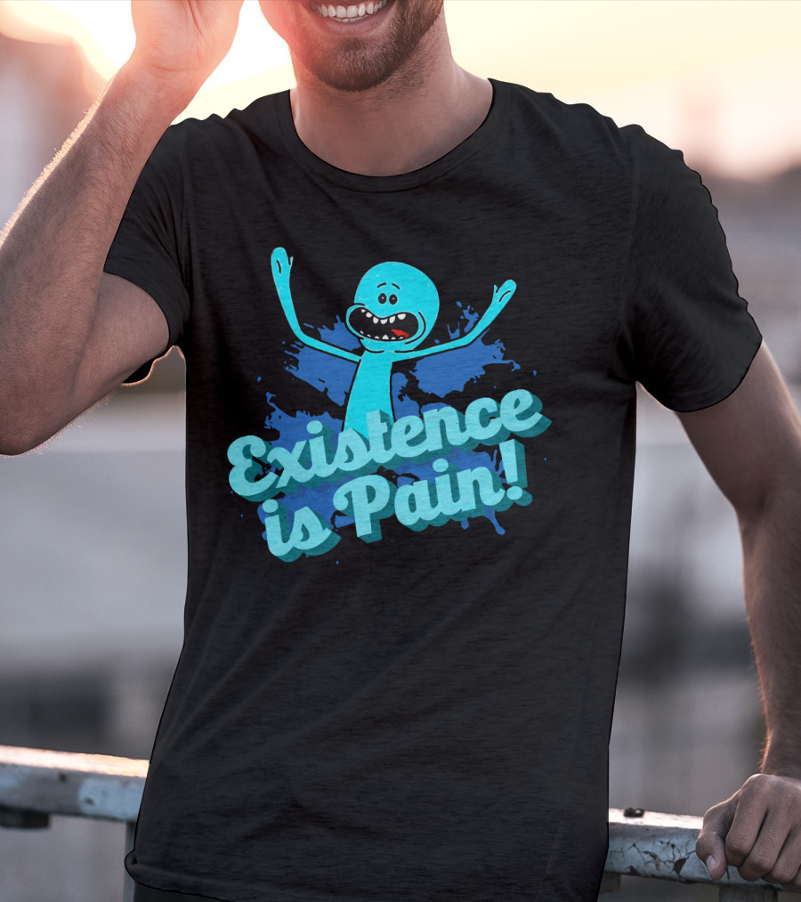 Mr. Meeseeks Existence Is Pain Blue Paint T-Shirt